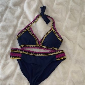 Becca embroidered two piece bikini